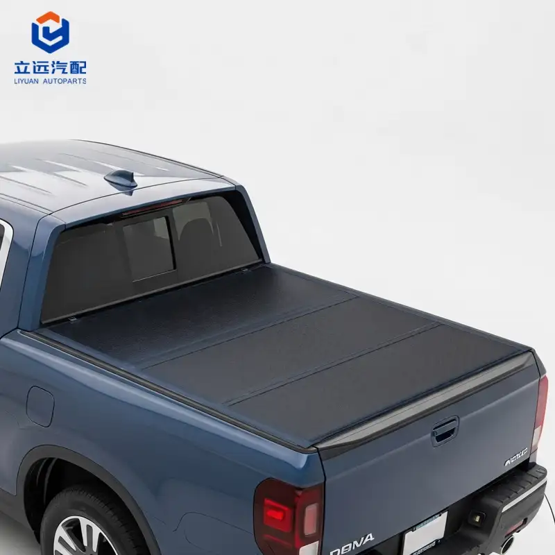 ¿Cómo puede una cubierta rígida de tres pliegues de perfil bajo mejorar la protección de la plataforma de una camioneta Honda?